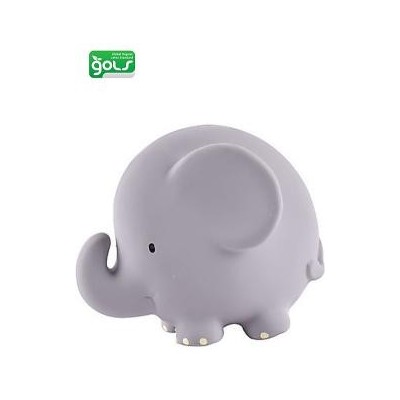 3-in-1 Elefante -Sonaglio Massaggiagengive Gioco da Bagno - Confezione Regalo - 100% Caucciù Naturale