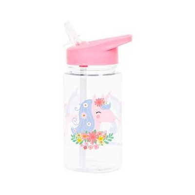 Borraccia con Cannuccia 450 ml - Unicorno - Senza BPA!