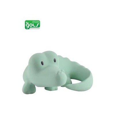 3-in-1 Coccodrillo -Sonaglio Massaggiagengive Gioco da Bagno - Confezione Regalo - 100% Caucciù Naturale