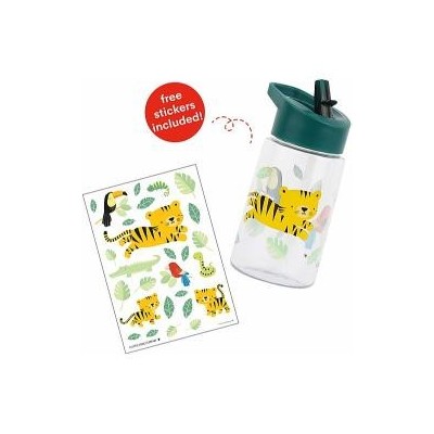 Borraccia con Cannuccia da Decorare con Sticker, Tigre - 450 ml