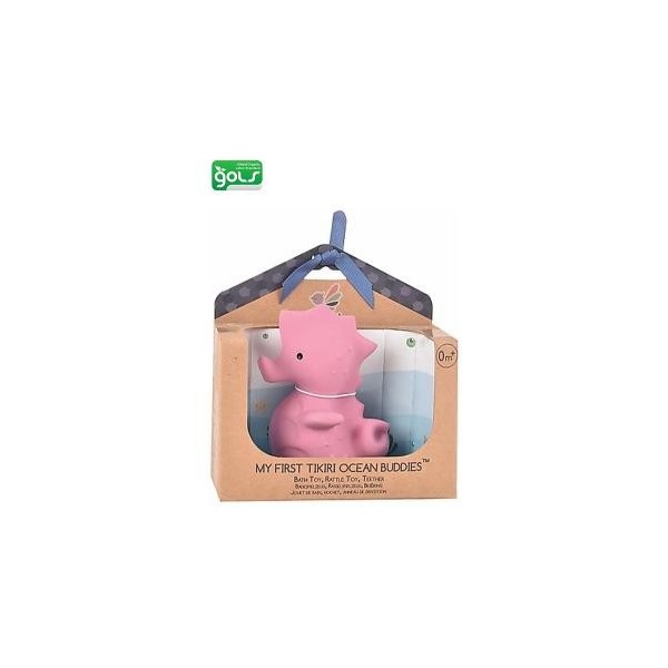 3-in-1 Cavalluccio Marino -Sonaglio Massaggiagengive Gioco da Bagno - Confezione Regalo - 100% Caucciù Naturale